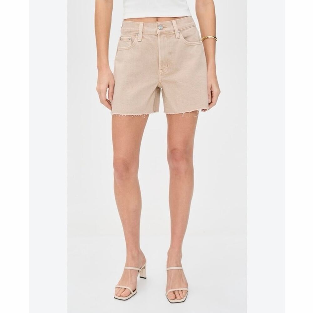 FRAME Le Super High Shorts Womens 31 Stoned Nude Pink High Rise Raw Hem Denim